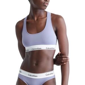 Calvin Klein Women Modern Cotton Unlined Bralette Violet Underwear F3785- 541
